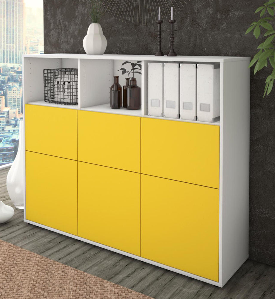 Highboard Sina, Gelb Studio (136x108x35cm) - Dekati GmbH