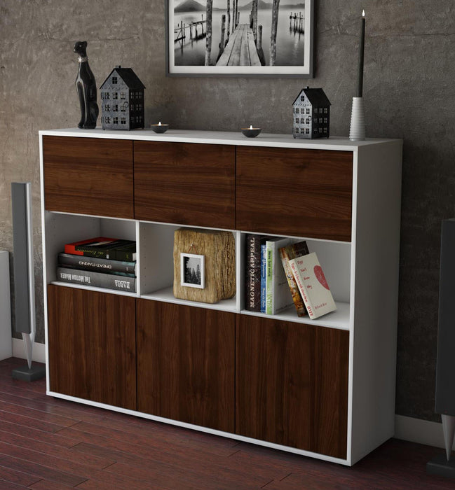 Highboard Sira, Walnuss Studio (136x108x35cm) - Dekati GmbH