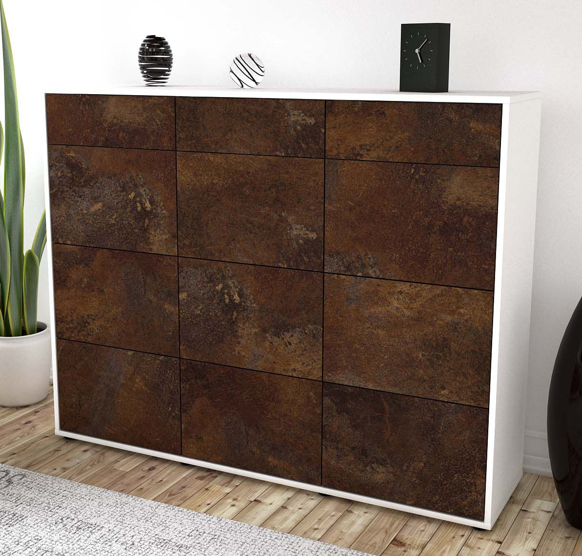 Highboard Stefanie, Rost Studio (136x108x35cm) - Dekati GmbH