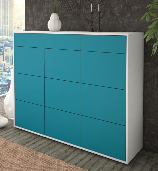 Highboard Stefanie, Türkis Studio (136x108x35cm) - Dekati GmbH