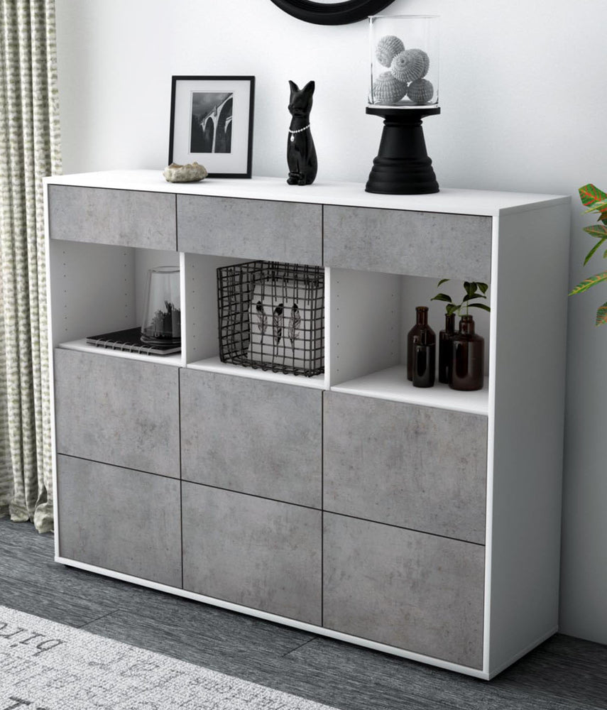 Highboard Stella, Beton Studio (136x108x35cm) - Dekati GmbH