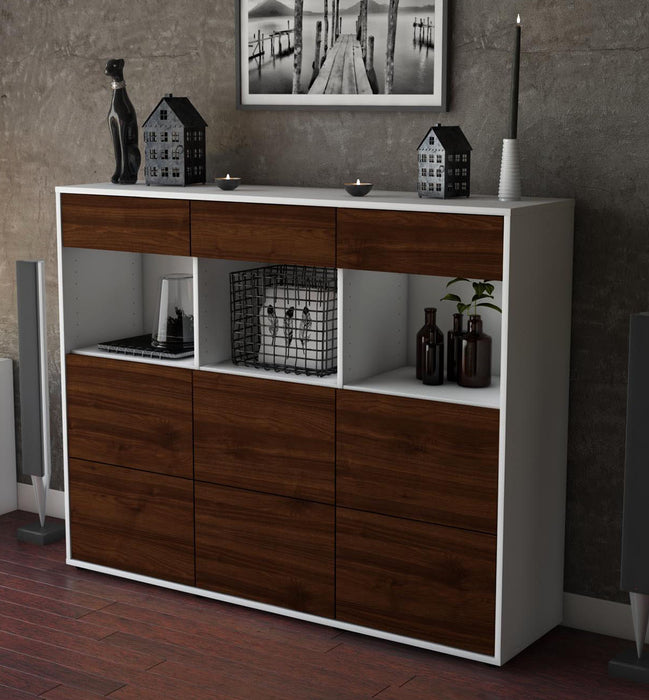 Highboard Stella, Walnuss Studio (136x108x35cm) - Dekati GmbH