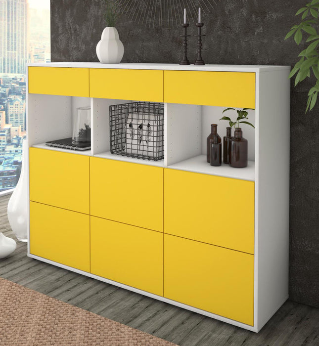 Highboard Stella, Gelb Studio (136x108x35cm) - Dekati GmbH