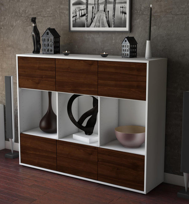 Highboard Suna, Walnuss Studio (136x108x35cm) - Dekati GmbH