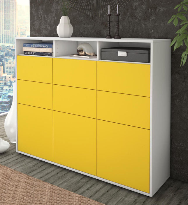 Highboard Tatiana, Gelb Studio (136x108x35cm) - Dekati GmbH