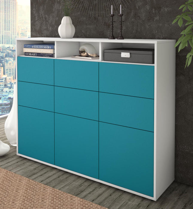 Highboard Tatiana, Türkis Studio (136x108x35cm) - Dekati GmbH