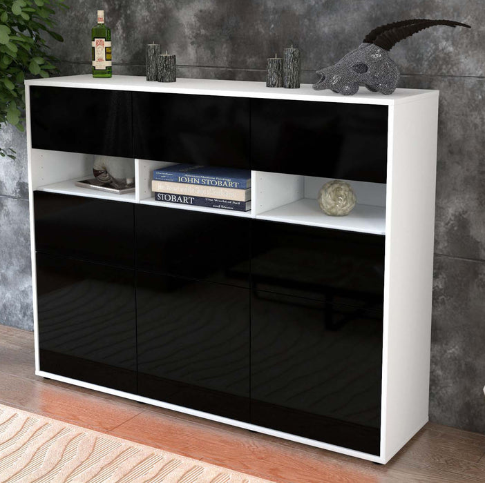 Highboard Teresa, Schwarz Studio (136x108x35cm) - Dekati GmbH