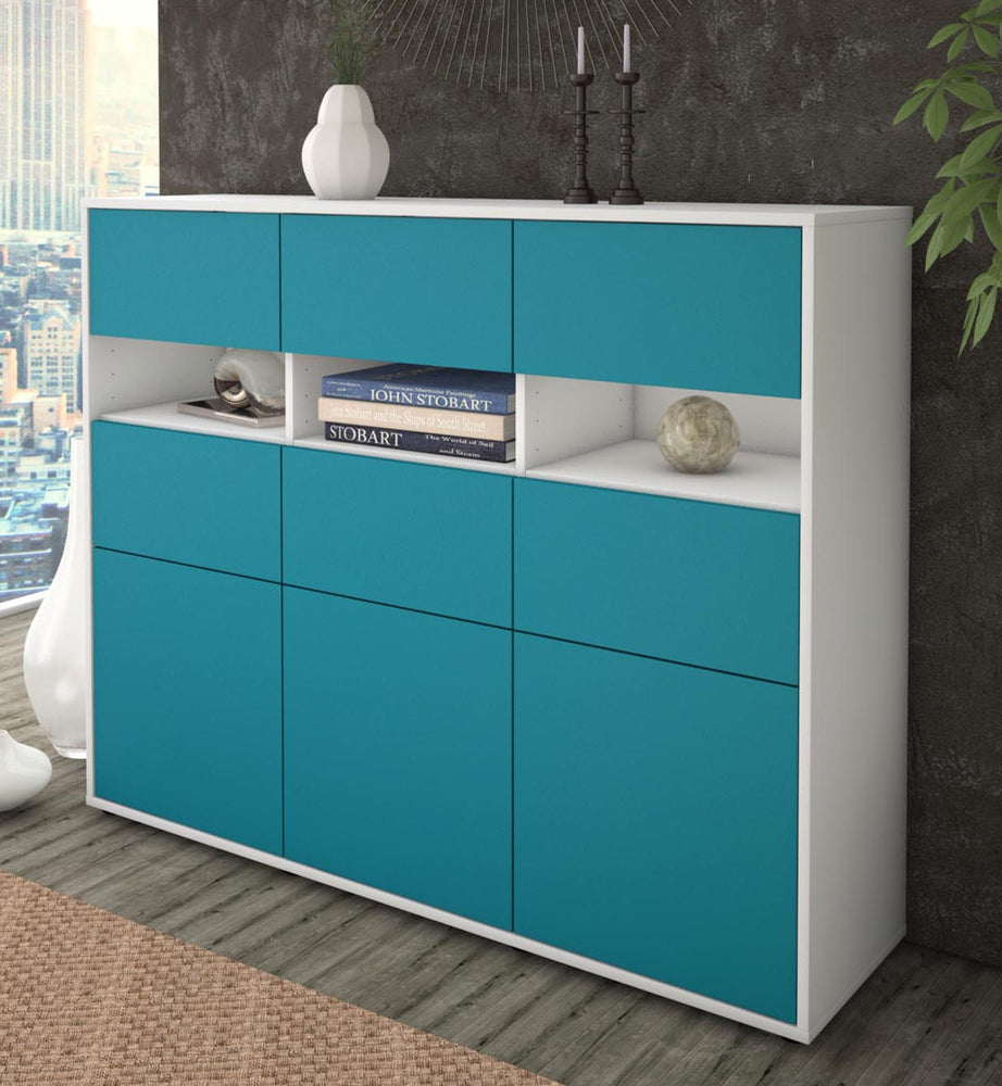 Highboard Teresa, Türkis Studio (136x108x35cm) - Dekati GmbH