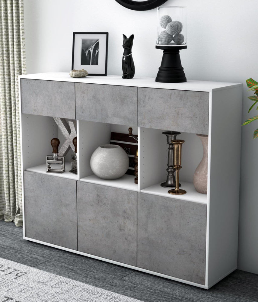 Highboard Tessa, Beton Studio (136x108x35cm) - Dekati GmbH