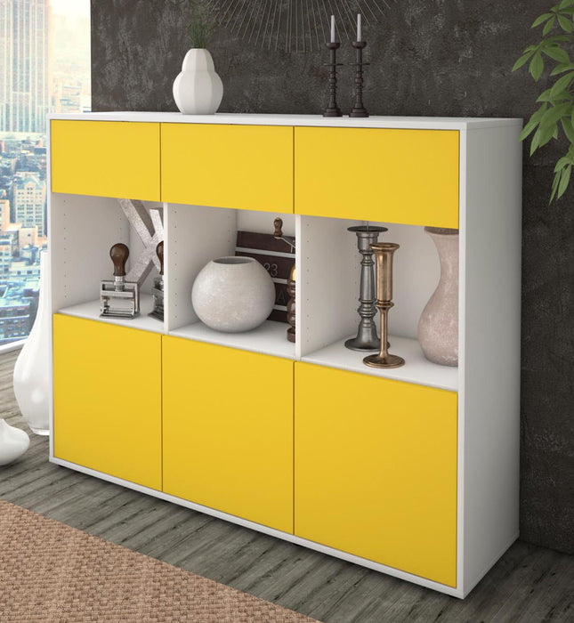 Highboard Tessa, Gelb Studio (136x108x35cm) - Dekati GmbH