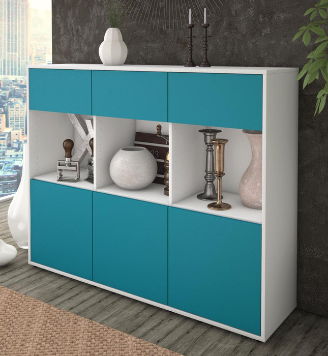 Highboard Tessa, Türkis Studio (136x108x35cm) - Dekati GmbH