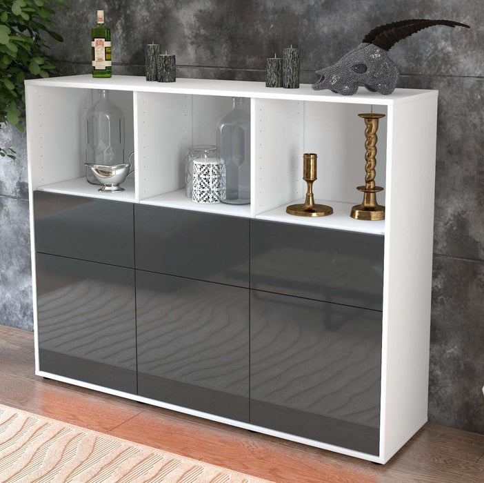 Highboard Theresia, Grau Studio (136x108x35cm) - Dekati GmbH