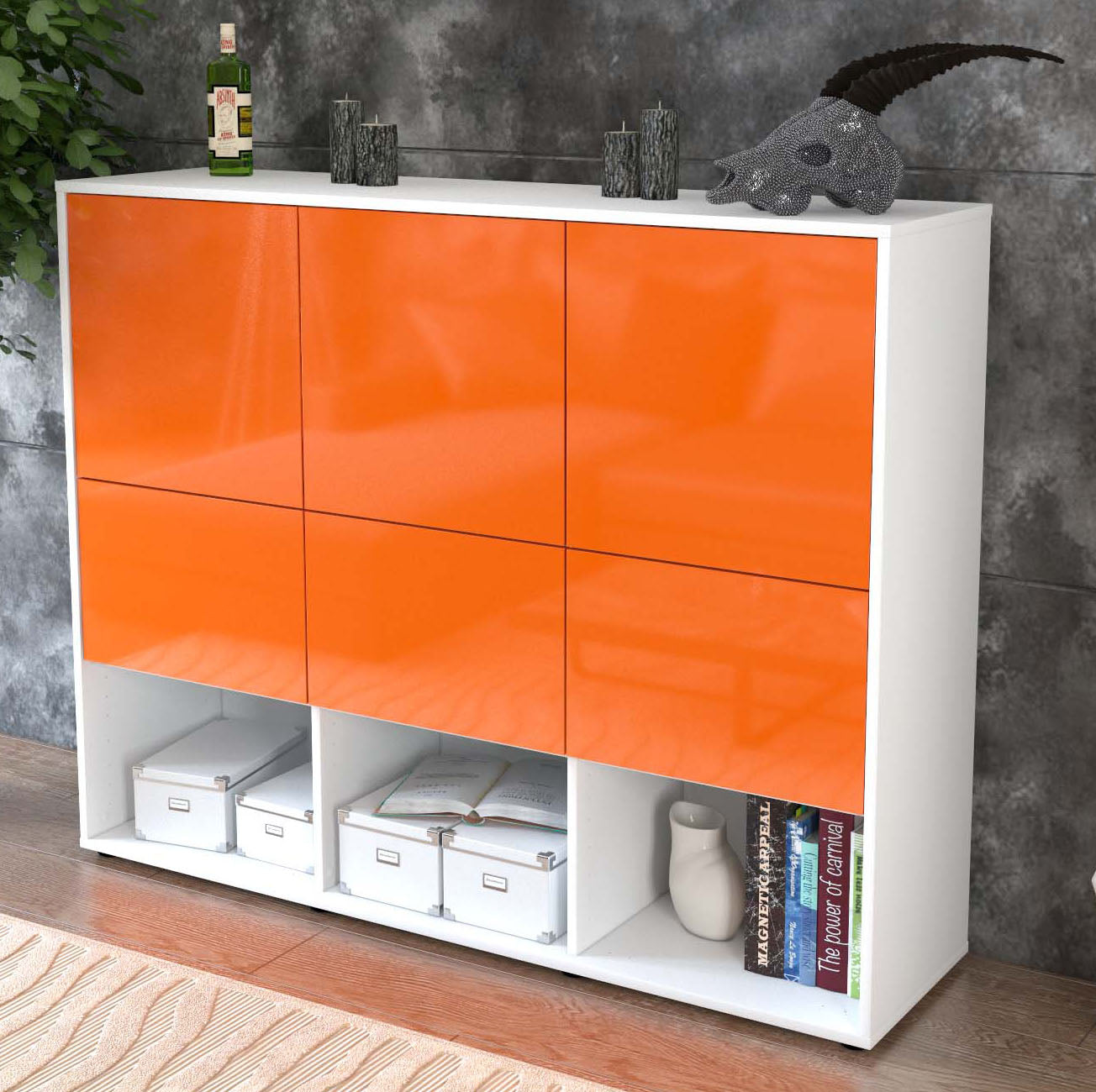 Highboard Zaccaria, Orange Studio (136x108x35cm) - Dekati GmbH