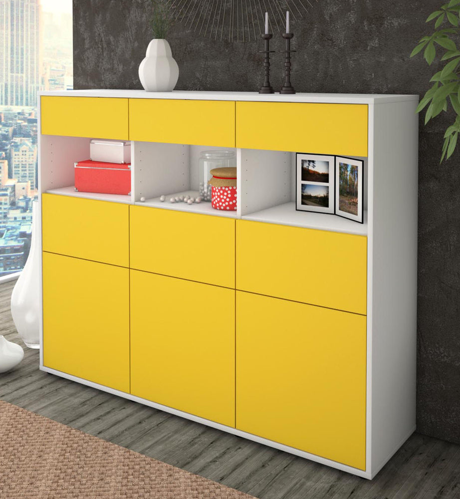 Highboard Tina, Gelb Studio (136x108x35cm) - Dekati GmbH