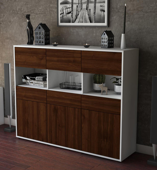 Highboard Tizia, Walnuss Studio (136x108x35cm) - Dekati GmbH