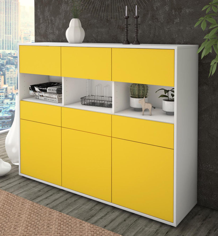 Highboard Tizia, Gelb Studio (136x108x35cm) - Dekati GmbH