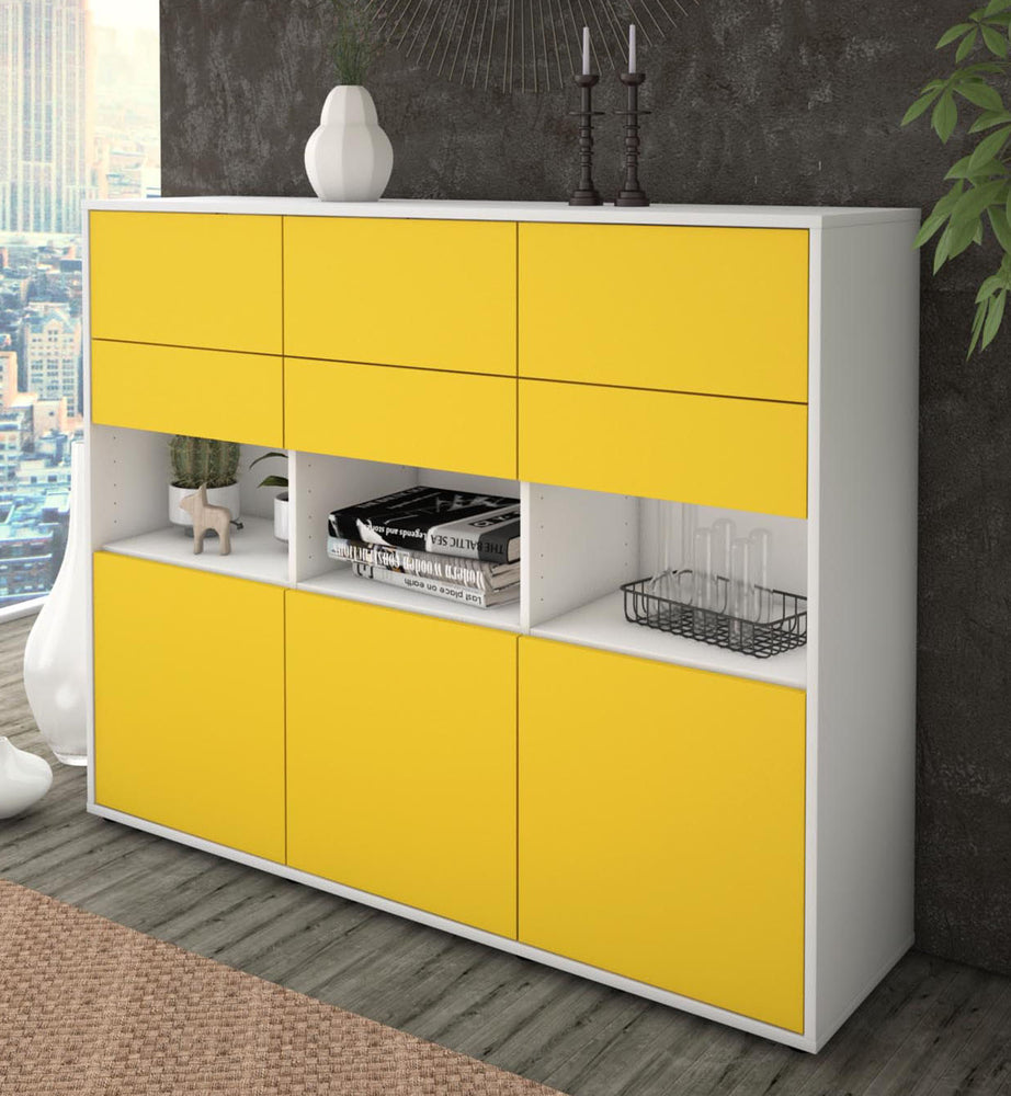 Highboard Tiziana, Gelb Studio (136x108x35cm) - Dekati GmbH