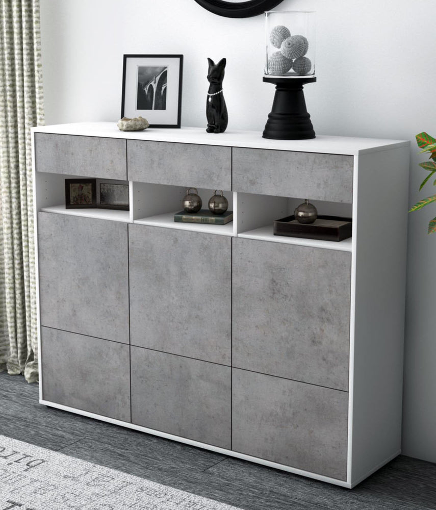 Highboard Tosca, Beton Studio (136x108x35cm) - Dekati GmbH