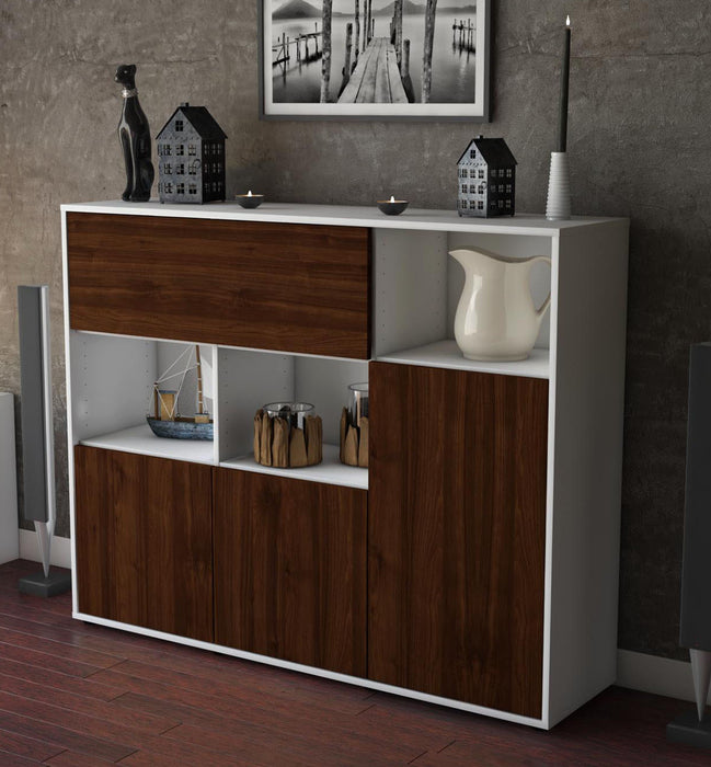 Highboard Valenzia, Walnuss Studio (136x108x35cm) - Dekati GmbH