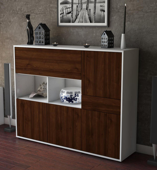 Highboard Valeria, Walnuss Studio (136x108x35cm) - Dekati GmbH