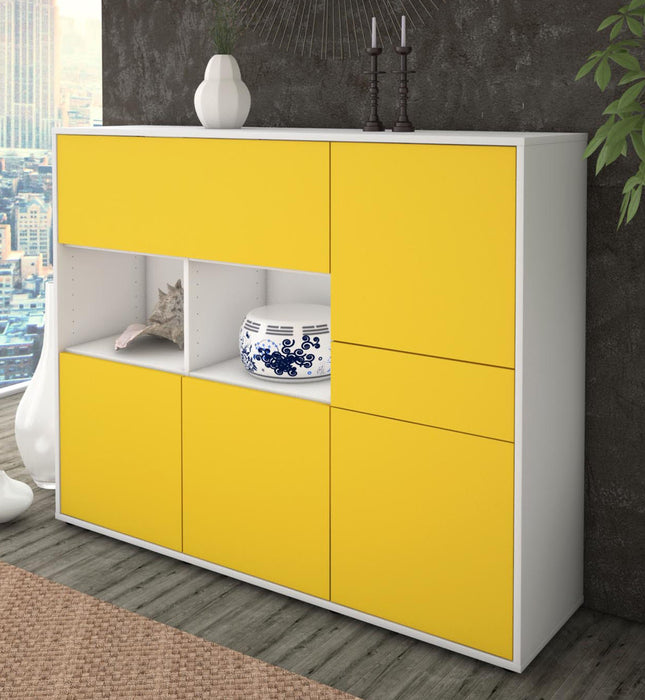 Highboard Valeria, Gelb Studio (136x108x35cm) - Dekati GmbH