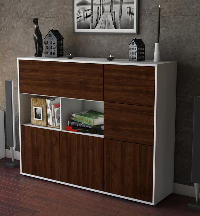 Highboard Velia, Walnuss Studio (136x108x35cm) - Dekati GmbH