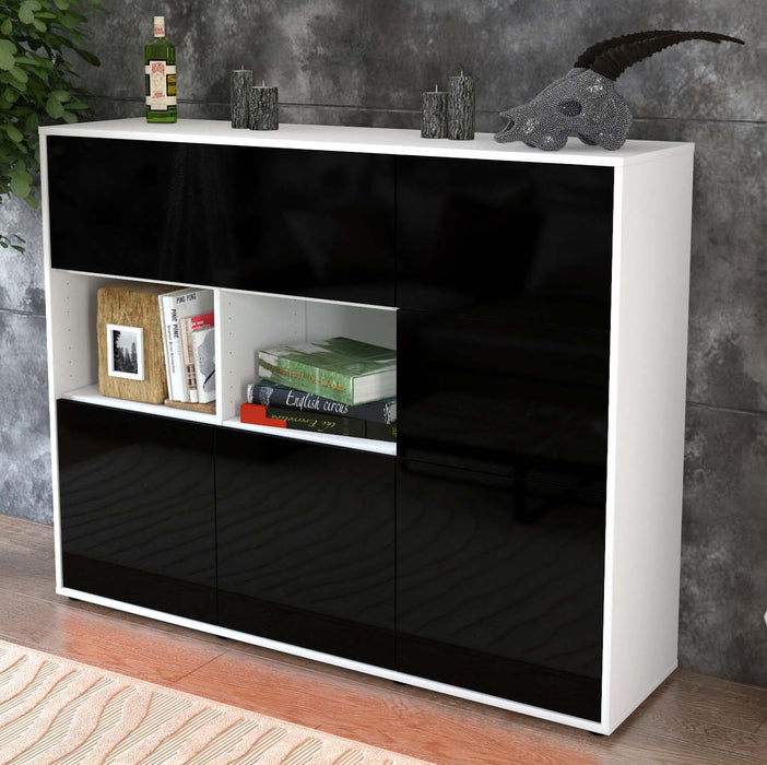 Highboard Velia, Schwarz Studio (136x108x35cm) - Dekati GmbH