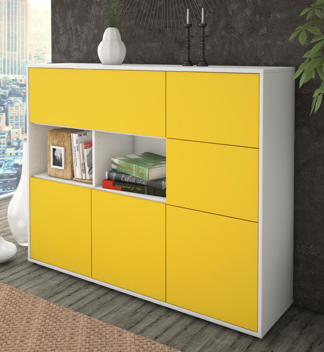 Highboard Velia, Gelb Studio (136x108x35cm) - Dekati GmbH