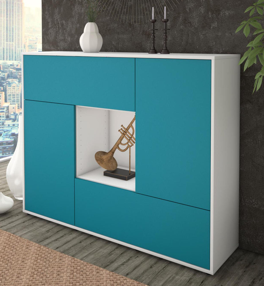 Highboard Veronica, Türkis Studio (136x108x35cm) - Dekati GmbH