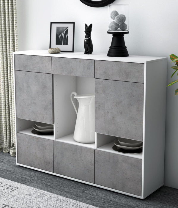 Highboard Viola, Beton Studio (136x108x35cm) - Dekati GmbH