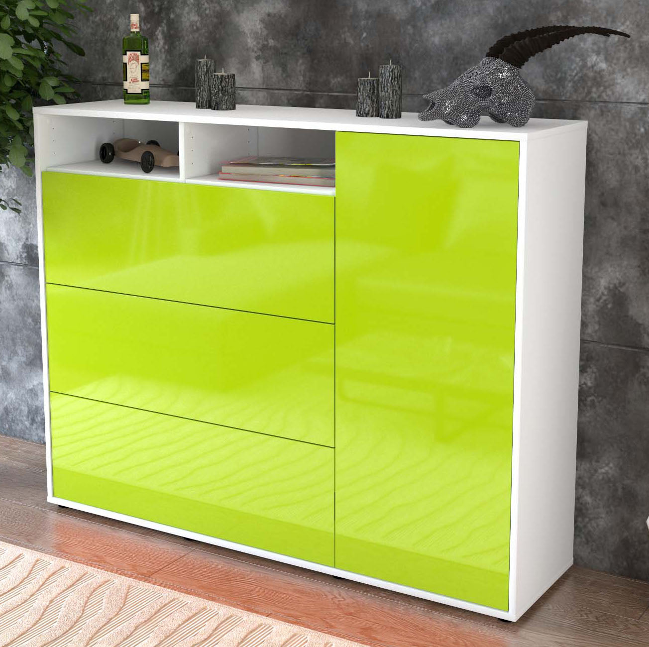 Highboard Vita, Grün Studio (136x108x35cm) - Dekati GmbH