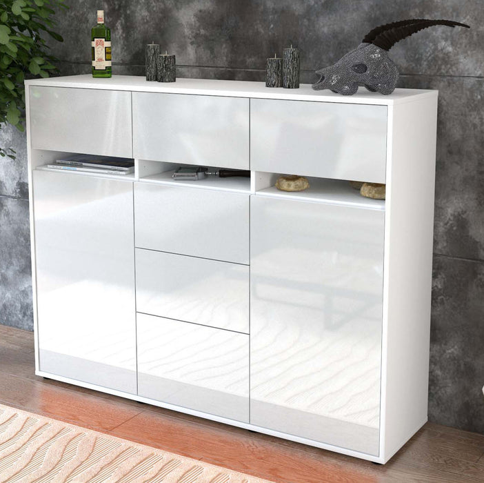 Highboard Viviana, Weiß Studio (136x108x35cm) - Dekati GmbH