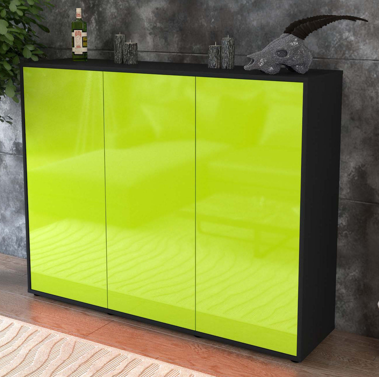 Highboard Luzia, Grün Studio (136x108x35cm) - Dekati GmbH