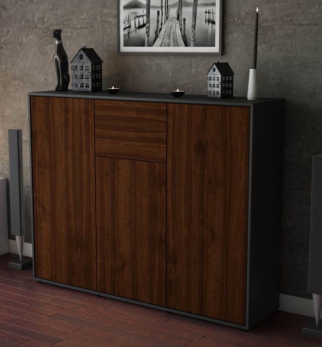 Highboard Lya, Walnuss Studio (136x108x35cm) - Dekati GmbH