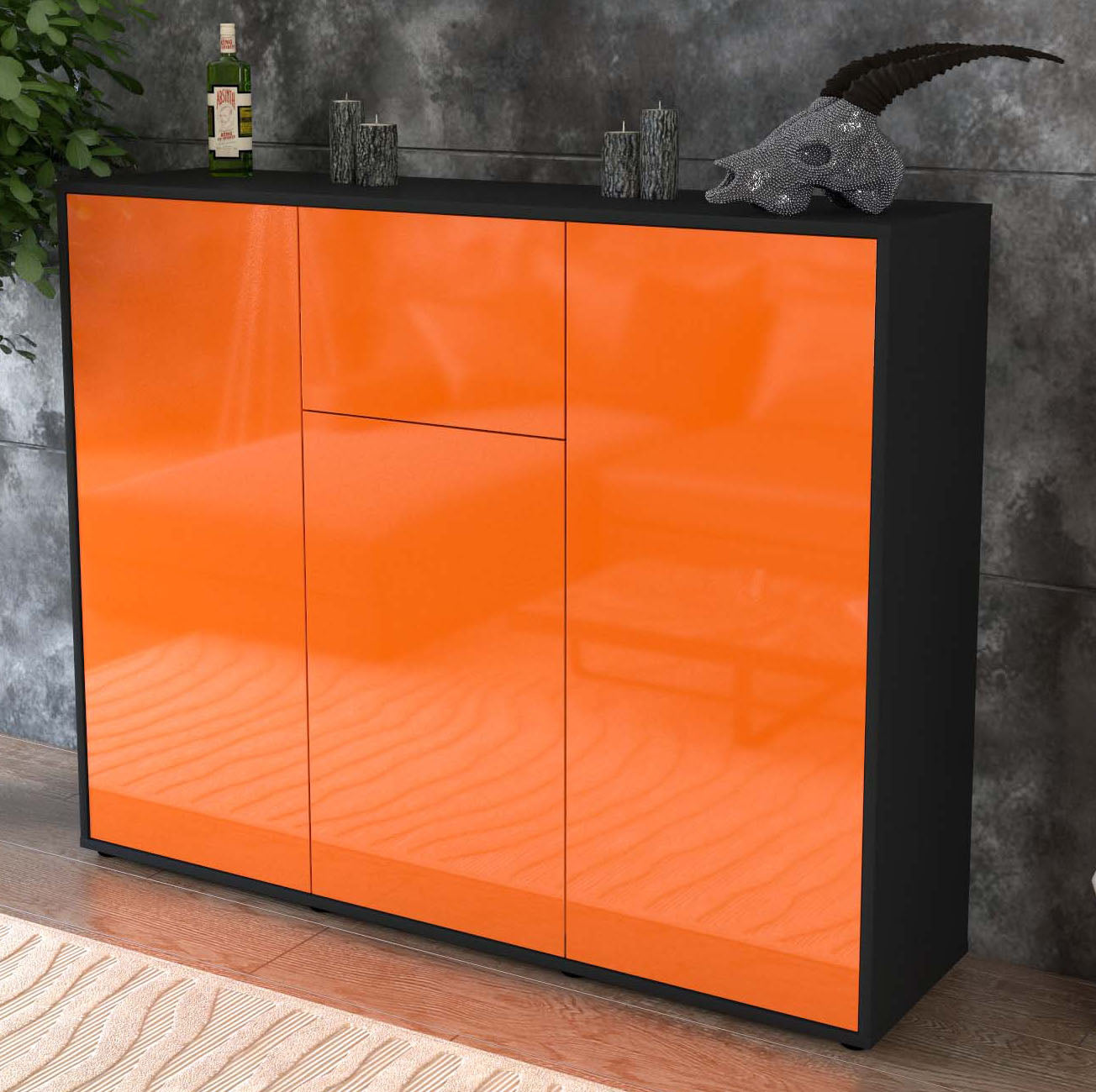 Highboard Lya, Orange Studio (136x108x35cm) - Dekati GmbH