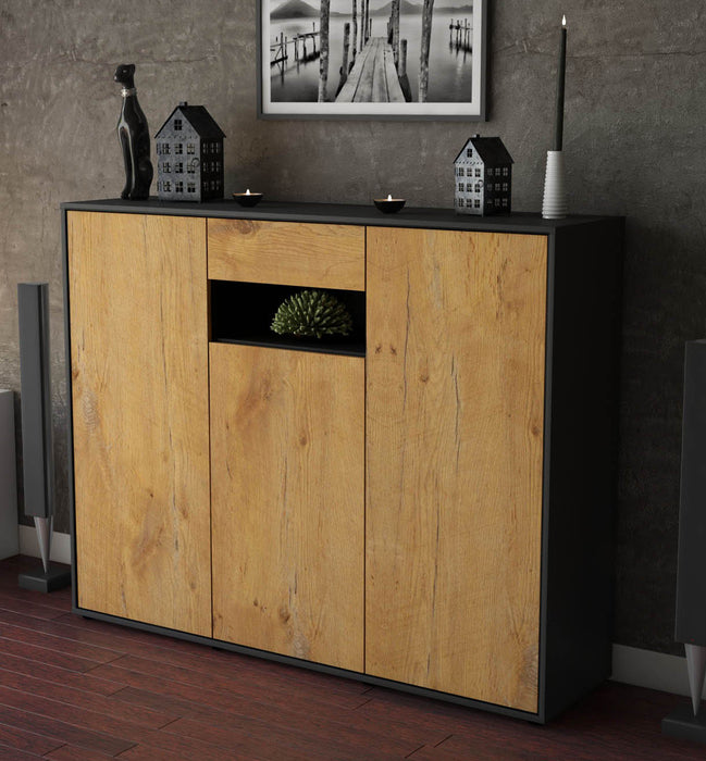 Highboard Madalena, Eiche Studio (136x108x35cm) - Dekati GmbH