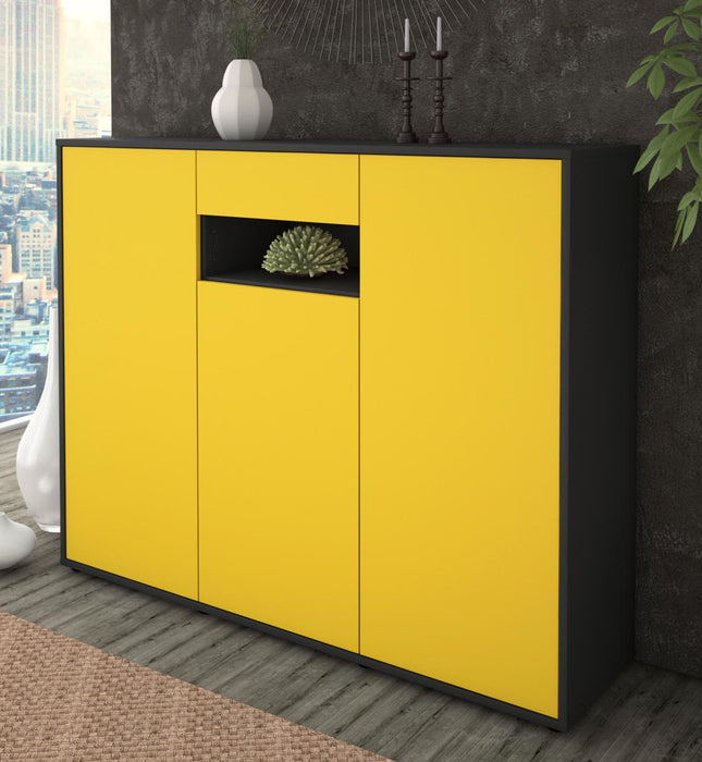 Highboard Madalena, Gelb Studio (136x108x35cm) - Dekati GmbH