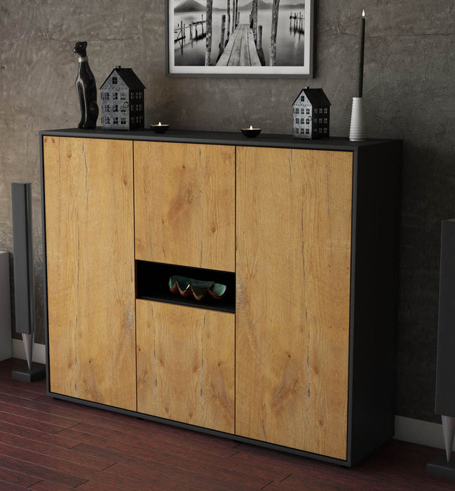 Highboard Maila, Eiche Studio (136x108x35cm) - Dekati GmbH