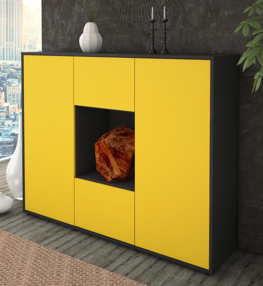 Highboard Mali, Gelb Studio (136x108x35cm) - Dekati GmbH