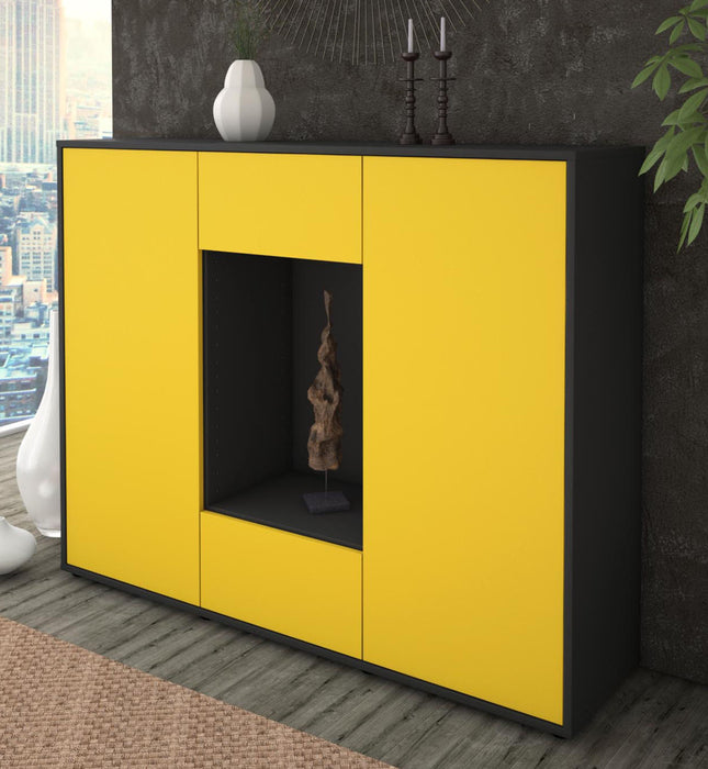 Highboard Malina, Gelb Studio (136x108x35cm) - Dekati GmbH