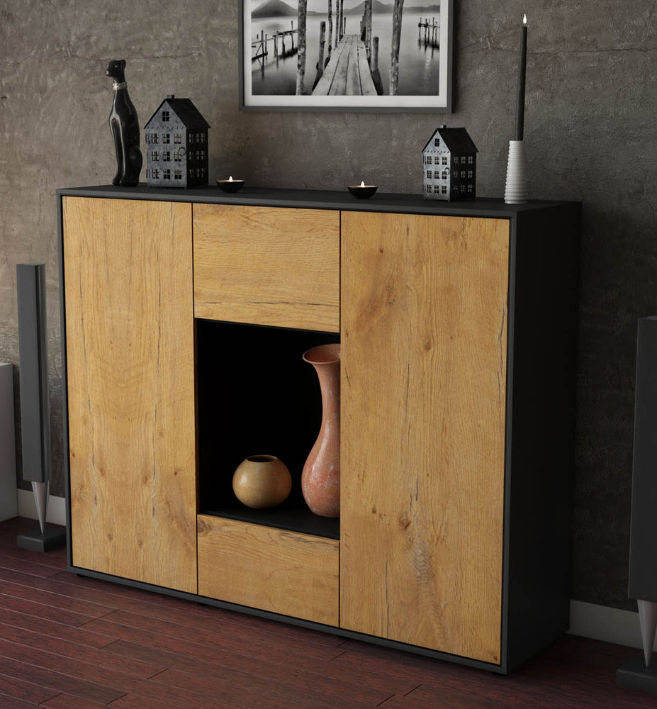 Highboard Manuela, Eiche Studio (136x108x35cm) - Dekati GmbH