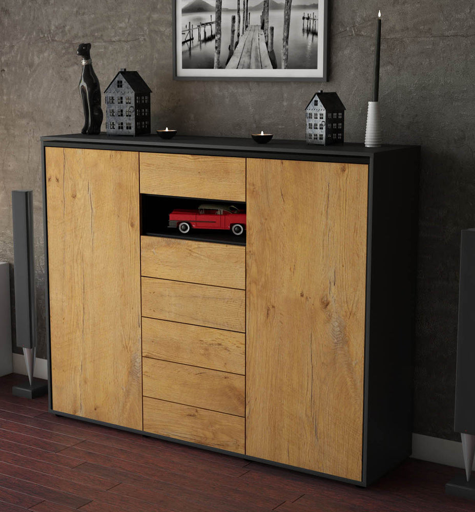 Highboard Mara, Eiche Studio (136x108x35cm) - Dekati GmbH