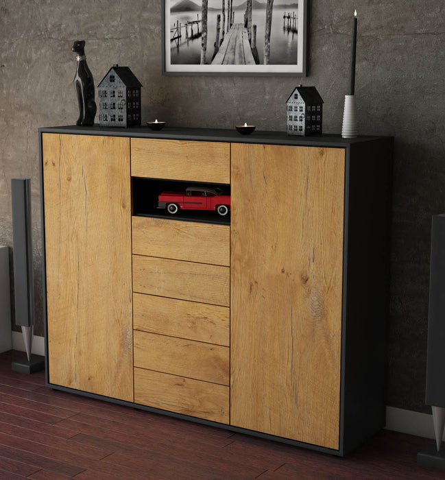 Highboard Maria, Eiche Studio (136x108x35cm) - Dekati GmbH