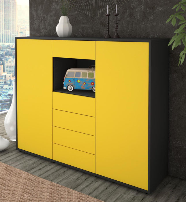 Highboard Marie, Gelb Studio (136x108x35cm) - Dekati GmbH