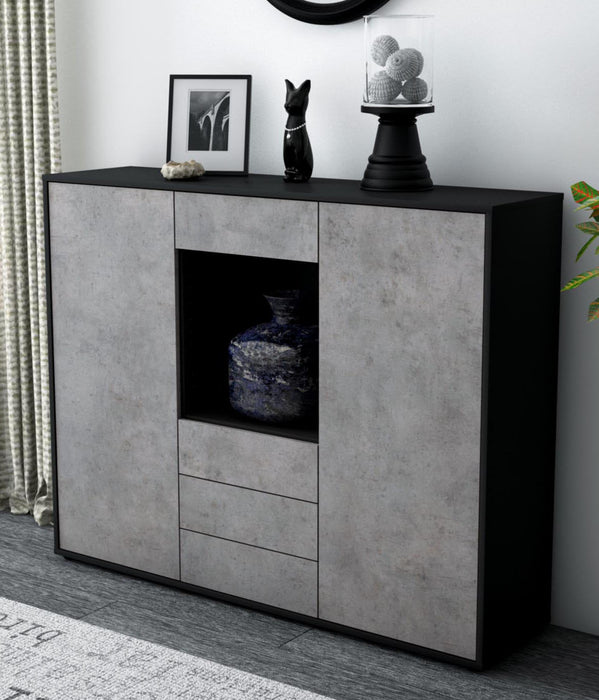 Highboard Mariella, Beton Studio (136x108x35cm) - Dekati GmbH