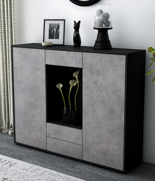 Highboard Marilena, Beton Studio (136x108x35cm) - Dekati GmbH