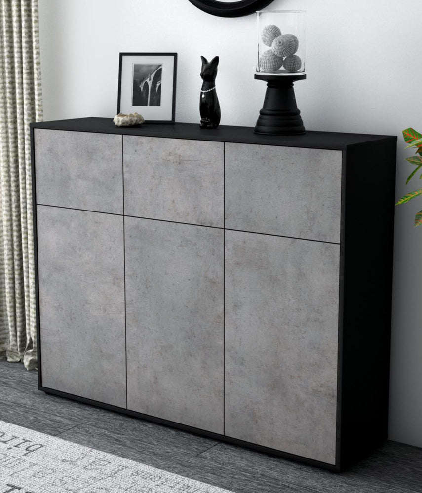 Highboard Marisa, Beton Studio (136x108x35cm) - Dekati GmbH