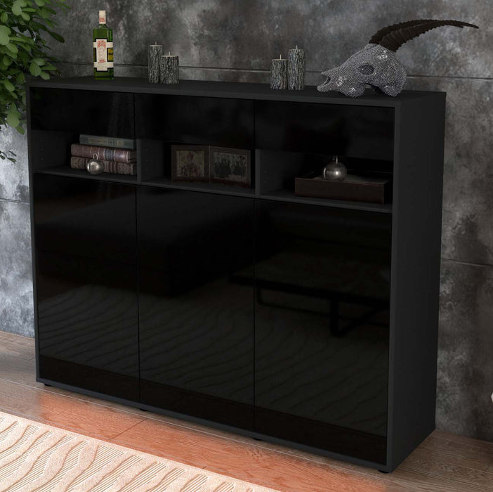 Highboard Marlene, Schwarz Studio (136x108x35cm) - Dekati GmbH