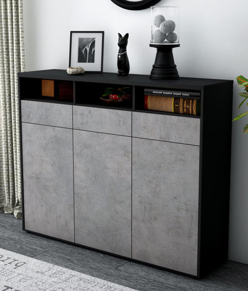 Highboard Marta, Beton Studio (136x108x35cm) - Dekati GmbH