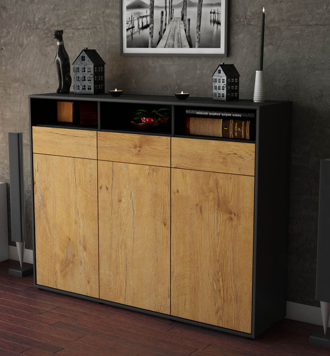 Highboard Marta, Eiche Studio (136x108x35cm) - Dekati GmbH